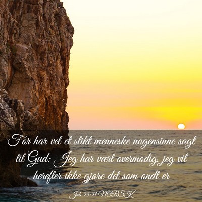 Picture 03 - Job 34:31 NORSK - For har vel et slikt menneske nogensinne sagt til - Bible Verse Picture