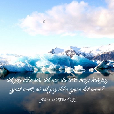 Picture 03 - Job 34:32 NORSK - det jeg ikke ser, det må du lære mig; har jeg - Bible Verse Picture