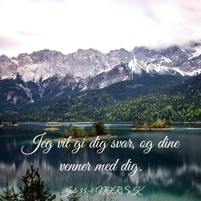 Picture 03 - Job 35:4 NORSK - Jeg vil gi dig svar, og dine venner med - Bible Verse Picture