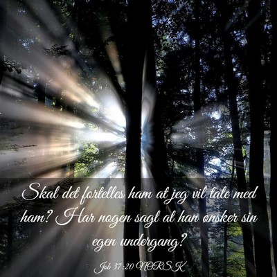 Picture 03 - Job 37:20 NORSK - Skal det fortelles ham at jeg vil tale med ham? - Bible Verse Picture