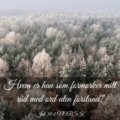 Picture 03 - Job 38:2 NORSK - Hvem er han som formørker mitt råd med ord uten - Bible Verse Picture