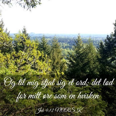 Picture 03 - Job 4:12 NORSK - Og til mig stjal sig et ord; det lød for mitt - Bible Verse Picture