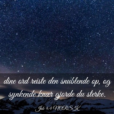 Picture 03 - Job 4:4 NORSK - dine ord reiste den snublende op, og synkende - Bible Verse Picture
