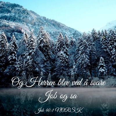 Picture 03 - Job 40:1 NORSK - Og Herren blev ved å svare Job og - Bible Verse Picture