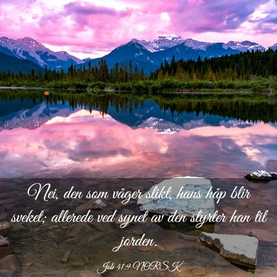 Picture 03 - Job 41:9 NORSK - Nei, den som våger slikt, hans håp blir sveket; - Bible Verse Picture