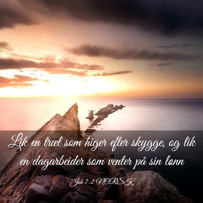 Picture 03 - Job 7:2 NORSK - Lik en træl som higer efter skygge, og lik en - Bible Verse Picture