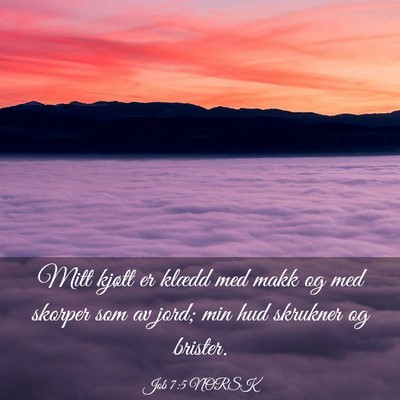 Picture 03 - Job 7:5 NORSK - Mitt kjøtt er klædd med makk og med skorper som - Bible Verse Picture