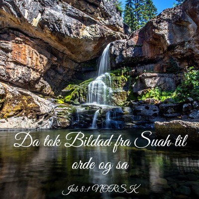Picture 03 - Job 8:1 NORSK - Da tok Bildad fra Suah til orde og - Bible Verse Picture
