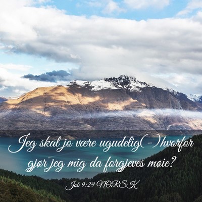 Picture 03 - Job 9:29 NORSK - Jeg skal jo være ugudelig(-)hvorfor gjør jeg - Bible Verse Picture