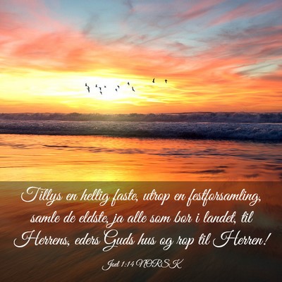 Picture 03 - Joel 1:14 NORSK - Tillys en hellig faste, utrop en festforsamling, - Bible Verse Picture
