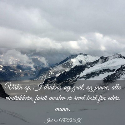 Picture 03 - Joel 1:5 NORSK - Våkn op, I drukne, og gråt, og jamre, alle - Bible Verse Picture
