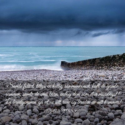 Picture 03 - Joel 2:16 NORSK - Samle folket, tillys en hellig sammenkomst, kall - Bible Verse Picture