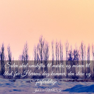 Picture 03 - Joel 2:31 NORSK - Solen skal omskiftes til mørke, og månen til - Bible Verse Picture