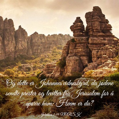 Picture 03 - Johannes 1:19 NORSK - Og dette er Johannes'vidnesbyrd, da jødene - Bible Verse Picture