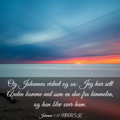 Picture 03 - Johannes 1:32 NORSK - Og Johannes vidnet og sa: Jeg har sett Ånden - Bible Verse Picture