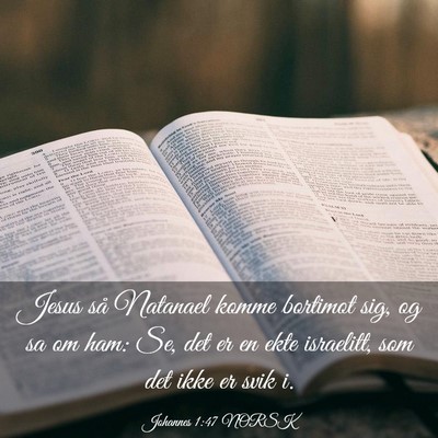 Picture 03 - Johannes 1:47 NORSK - Jesus så Natanael komme bortimot sig, og sa om - Bible Verse Picture