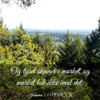 Picture 03 - Johannes 1:5 NORSK - Og lyset skinner i mørket, og mørket tok ikke - Bible Verse Picture