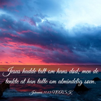 Picture 03 - Johannes 11:13 NORSK - Jesus hadde talt om hans død; men de tenkte at - Bible Verse Picture