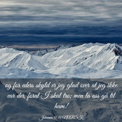 Picture 03 - Johannes 11:15 NORSK - og for eders skyld er jeg glad over at jeg ikke - Bible Verse Picture