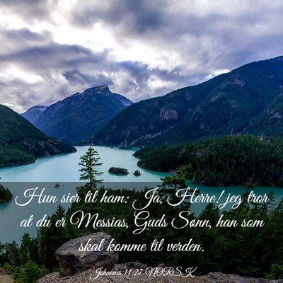 Picture 03 - Johannes 11:27 NORSK - Hun sier til ham: Ja, Herre! jeg tror at du er - Bible Verse Picture