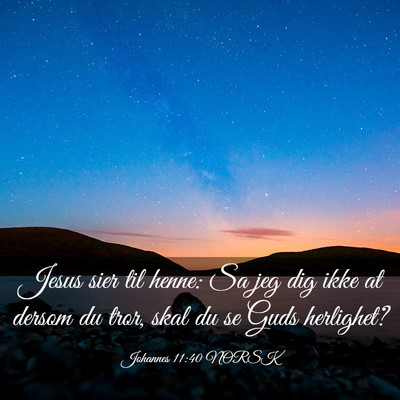 Picture 03 - Johannes 11:40 NORSK - Jesus sier til henne: Sa jeg dig ikke at dersom - Bible Verse Picture