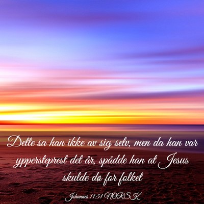 Picture 03 - Johannes 11:51 NORSK - Dette sa han ikke av sig selv, men da han var - Bible Verse Picture
