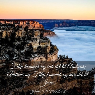Picture 03 - Johannes 12:22 NORSK - Filip kommer og sier det til Andreas; Andreas og - Bible Verse Picture