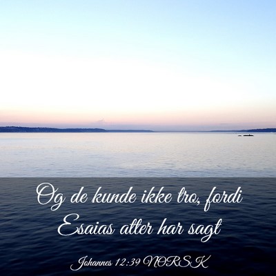Picture 03 - Johannes 12:39 NORSK - Og de kunde ikke tro, fordi Esaias atter har - Bible Verse Picture