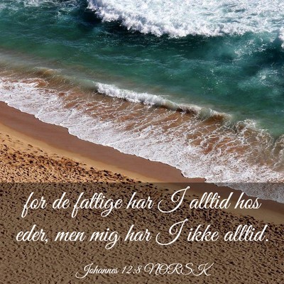 Picture 03 - Johannes 12:8 NORSK - for de fattige har I alltid hos eder, men mig har - Bible Verse Picture