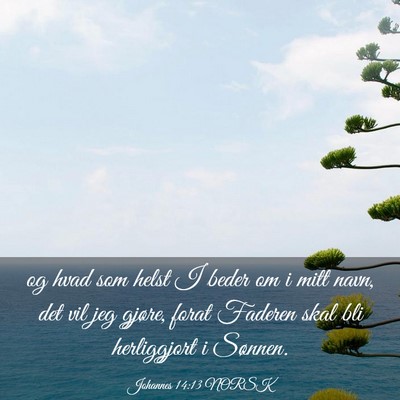 Picture 03 - Johannes 14:13 NORSK - og hvad som helst I beder om i mitt navn, det vil - Bible Verse Picture