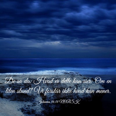 Picture 03 - Johannes 16:18 NORSK - De sa da: Hvad er dette han sier: Om en liten - Bible Verse Picture