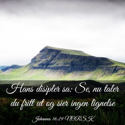 Picture 03 - Johannes 16:29 NORSK - Hans disipler sa: Se, nu taler du fritt ut og - Bible Verse Picture