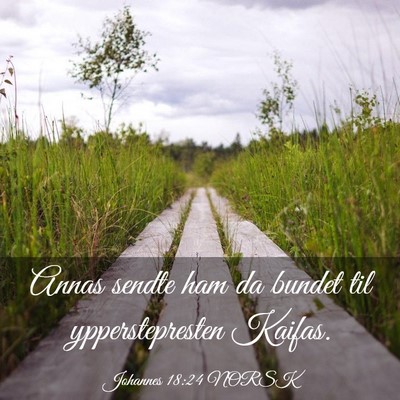 Picture 03 - Johannes 18:24 NORSK - Annas sendte ham da bundet til ypperstepresten - Bible Verse Picture