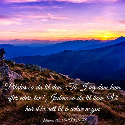 Picture 03 - Johannes 18:31 NORSK - Pilatus sa da til dem: Ta I og døm ham efter - Bible Verse Picture