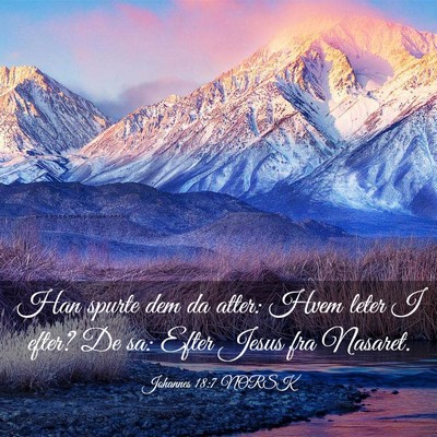 Picture 03 - Johannes 18:7 NORSK - Han spurte dem da atter: Hvem leter I efter? De - Bible Verse Picture