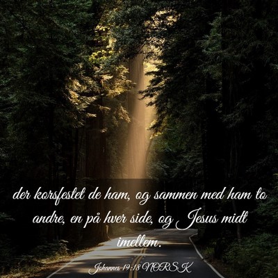 Picture 03 - Johannes 19:18 NORSK - der korsfestet de ham, og sammen med ham to - Bible Verse Picture
