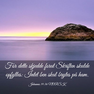 Picture 03 - Johannes 19:36 NORSK - For dette skjedde forat Skriften skulde opfylles: - Bible Verse Picture