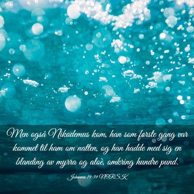 Picture 03 - Johannes 19:39 NORSK - Men også Nikodemus kom, han som første gang var - Bible Verse Picture