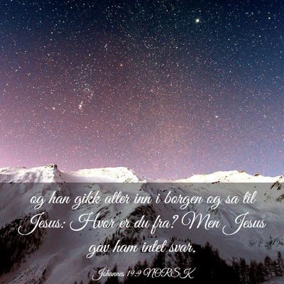 Picture 03 - Johannes 19:9 NORSK - og han gikk atter inn i borgen og sa til Jesus: - Bible Verse Picture