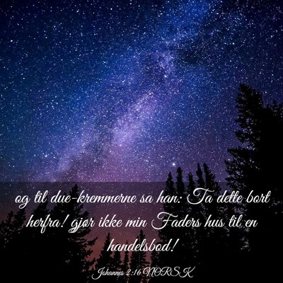 Picture 03 - Johannes 2:16 NORSK - og til due-kremmerne sa han: Ta dette bort - Bible Verse Picture