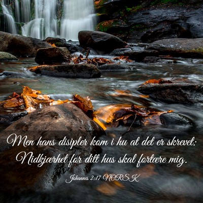 Picture 03 - Johannes 2:17 NORSK - Men hans disipler kom i hu at det er skrevet: - Bible Verse Picture