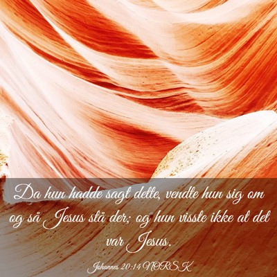 Picture 03 - Johannes 20:14 NORSK - Da hun hadde sagt dette, vendte hun sig om og så - Bible Verse Picture
