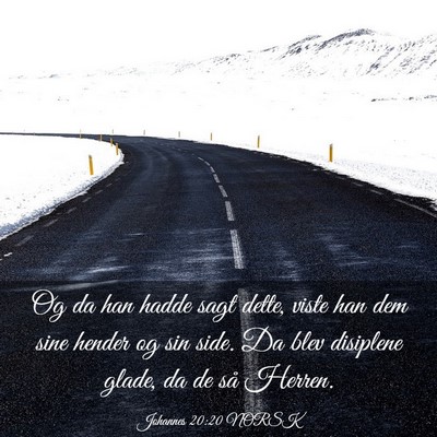 Picture 03 - Johannes 20:20 NORSK - Og da han hadde sagt dette, viste han dem sine - Bible Verse Picture