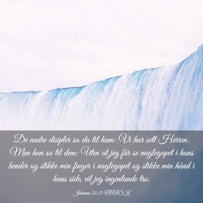 Picture 03 - Johannes 20:25 NORSK - De andre disipler sa da til ham: Vi har sett - Bible Verse Picture