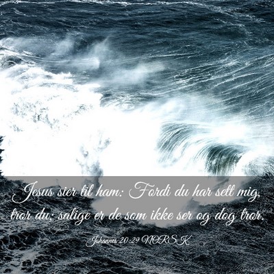 Picture 03 - Johannes 20:29 NORSK - Jesus sier til ham: Fordi du har sett mig, tror - Bible Verse Picture