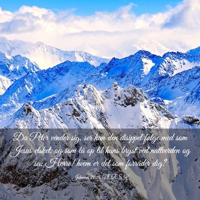 Picture 03 - Johannes 21:20 NORSK - Da Peter vender sig, ser han den disippel følge - Bible Verse Picture