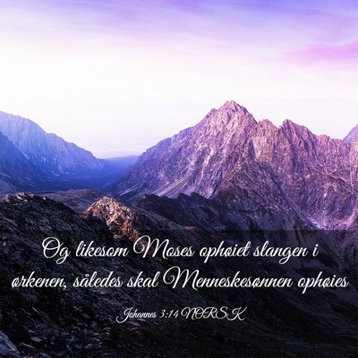Picture 03 - Johannes 3:14 NORSK - Og likesom Moses ophøiet slangen i ørkenen, - Bible Verse Picture