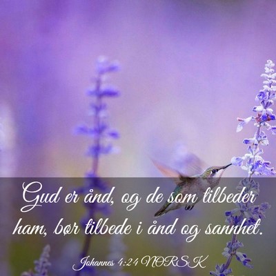 Picture 03 - Johannes 4:24 NORSK - Gud er ånd, og de som tilbeder ham, bør tilbede - Bible Verse Picture