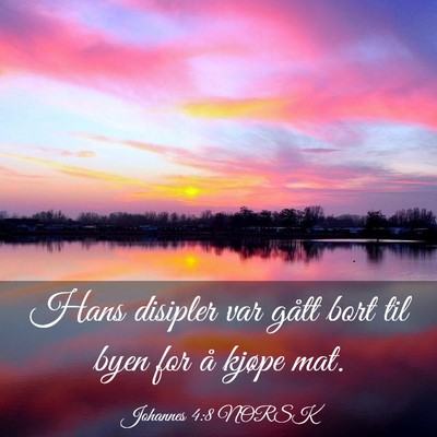 Picture 03 - Johannes 4:8 NORSK - Hans disipler var gått bort til byen for å - Bible Verse Picture