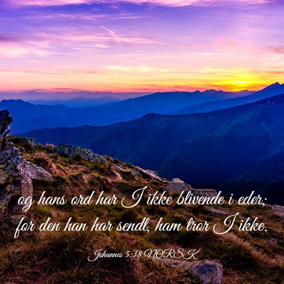 Picture 03 - Johannes 5:38 NORSK - og hans ord har I ikke blivende i eder; for den - Bible Verse Picture